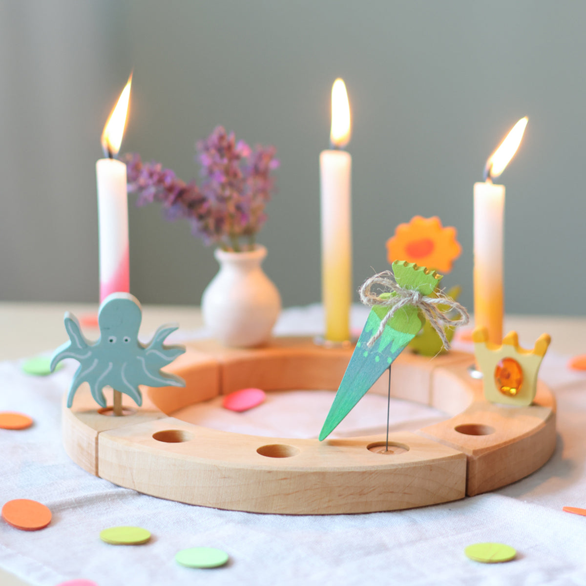 Steckfigur Schultüte Neongrün