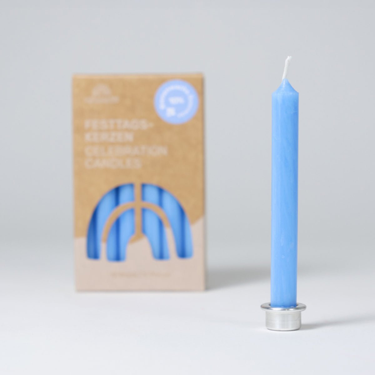 Lightblue 10% Beeswax Candles VE 12 pcs.