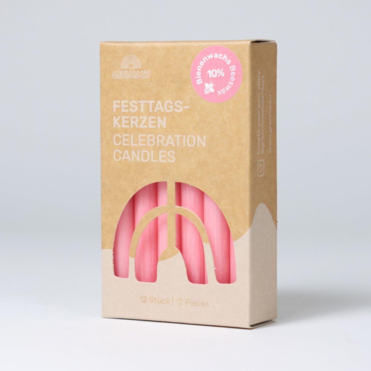 Altrosa Bienenwachs-Kerzen (10%) VE 12 Stk.