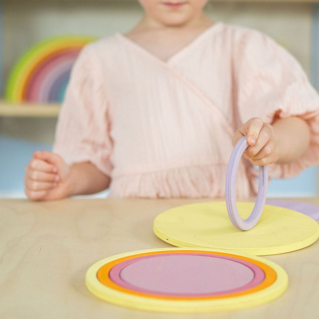 Konzentrische Kreise und Ringe Pastell