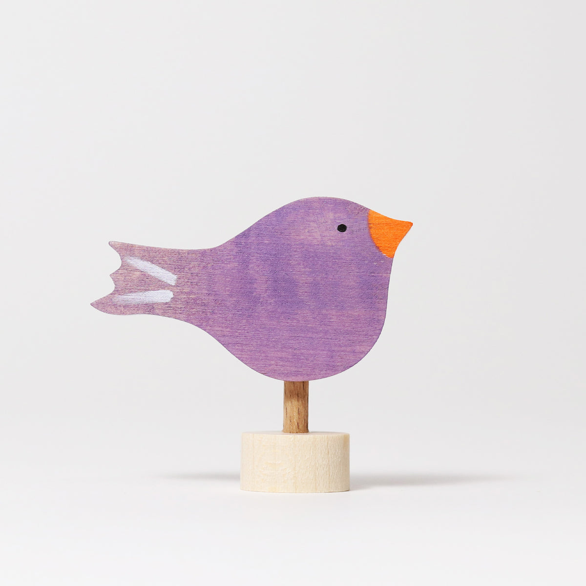 Steckfigur sitzender Vogel