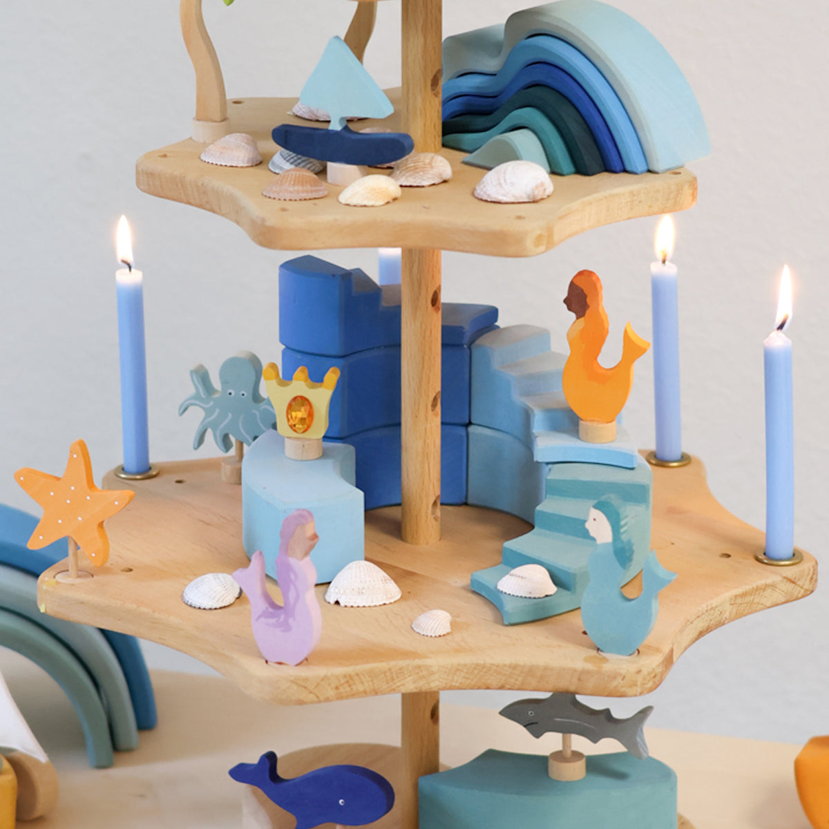Lightblue 10% Beeswax Candles VE 12 pcs.