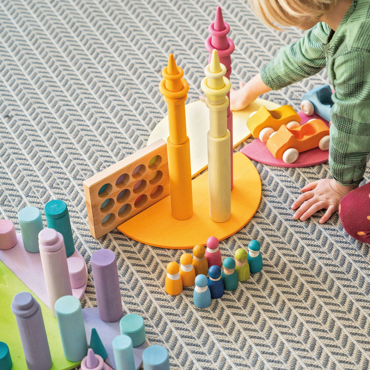 Steckspiel Kleine Walzen Pastell